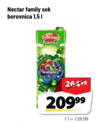 Nectar family sok borovnica 1,5 l