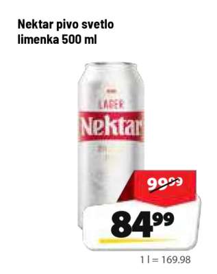 Nektar pivo svetlo limenka 500 ml
