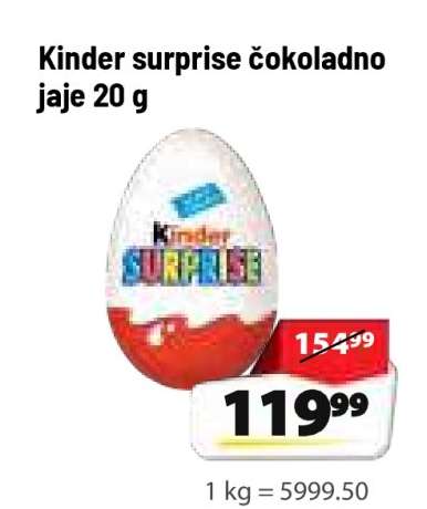 Kinder surprise čokoladno jaje 20 g