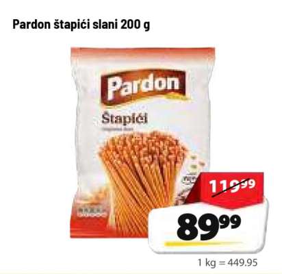 Pardon štapići slani 200 g