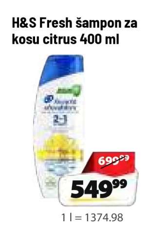 H&S Fresh šampon za kosu citrus 400 ml
