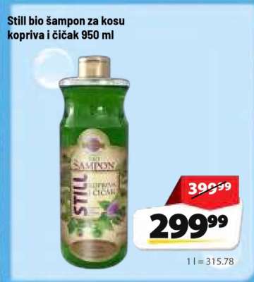 Still bio šampon za kosu kopriva i čičak 950 ml