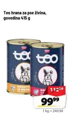 Teo hrana za pse žívina, govedina 415 g
