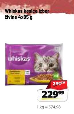 Whiskas kesice izbor žvine 4x85 g