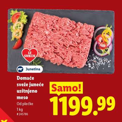 Domáce sveže juneće usitnjeno meso
