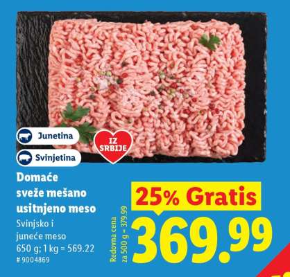 Domaće sveže mešano usitnjeno meso