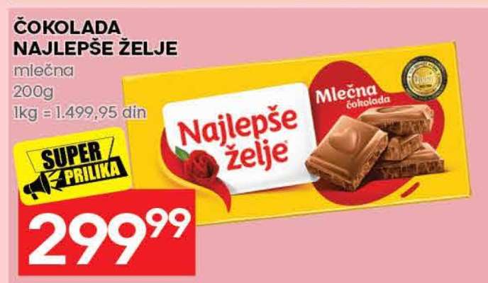 ČOKOLADA NAJLEPŠE ŽELJE