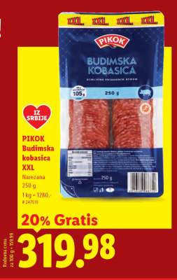 Pikok Budimska kobasica XXL
