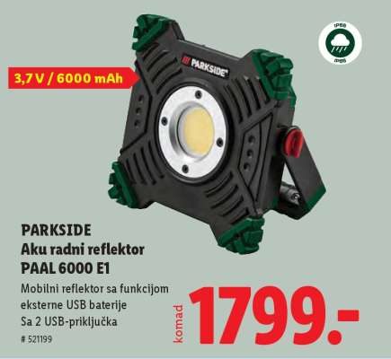 PARKSIDE Aku radni reflektor PAAL 6000 E1