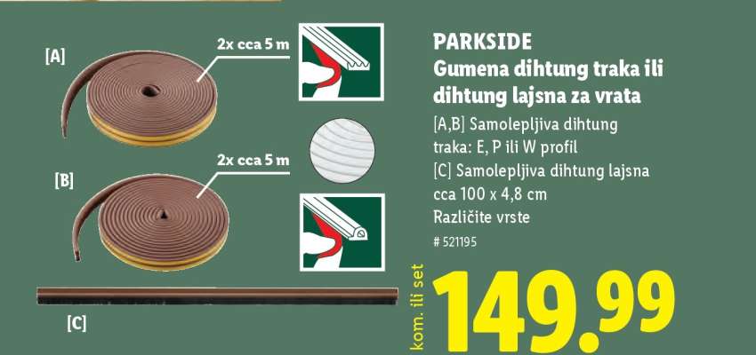 PARKSIDE Gumena dihtung traka ili dihtung lajsna za vrata