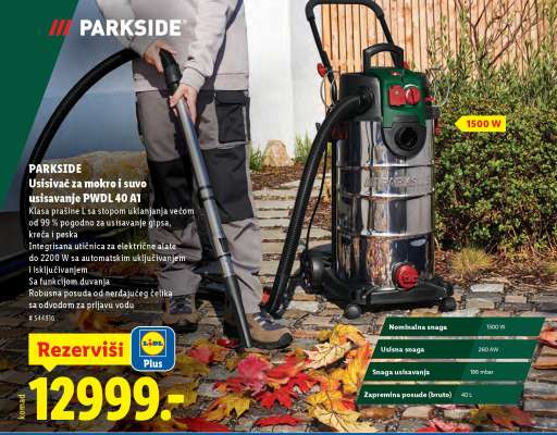 PARKSIDE Usisivač za mokro i suvo usisavanje PWD 40 A1