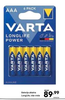 Baterija alkalna LongLife, više vrsta