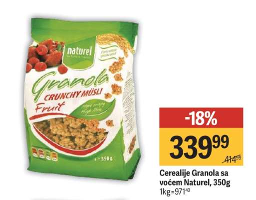 Cerealije Granola sa voćem Naturel, 350g