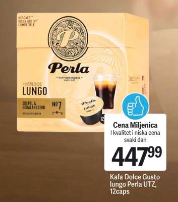 Kafa Dolce Gusto lungo Perla UTZ, 12caps
