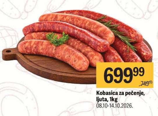Kobasica za pečenje, ljuta, 1kg