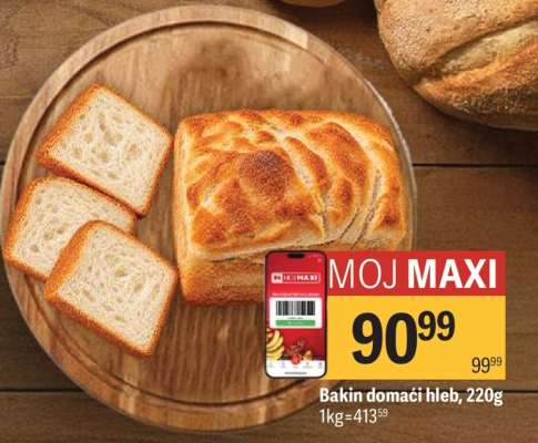 Bakin domaći hleb, 220g