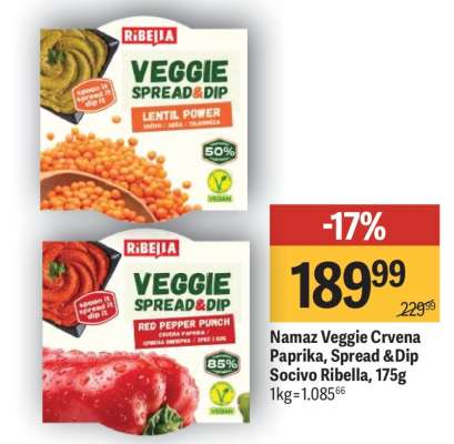Namaz Veggie Crvena Paprika, Spread & Dip Socivo Ribella, 175g
