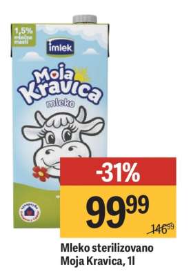Mleko sterilizovano Moja kravica, 1l