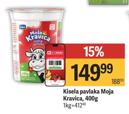 Kisela pavlaka Moja kravica 400g
