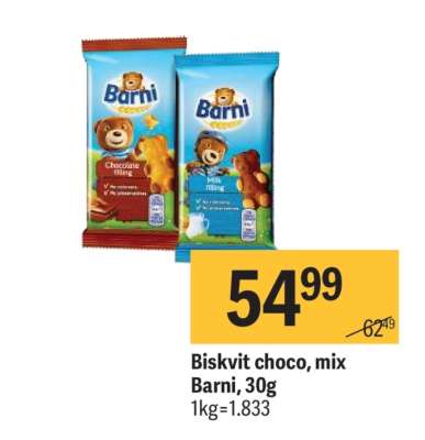 Biskvit choco, mix Barni, 30g
