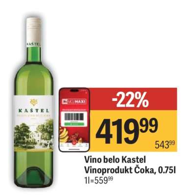 Vino belo Kaštel Vinoprodukt Čoka 0.75l