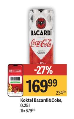 Koktel Bacardi&Coke, 0.25l