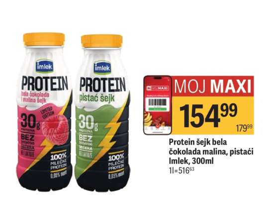Protein šejk bela čokolada malina, pistaći Imlek, 300ml