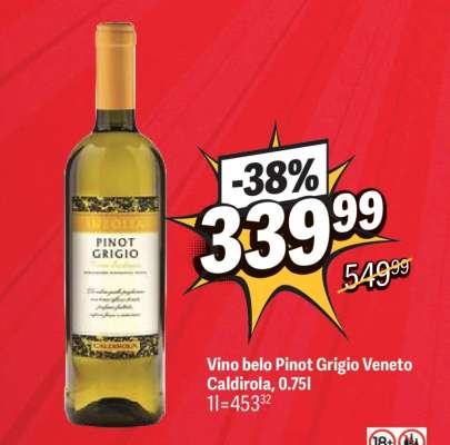 Vino belo Pinot Grigio Veneto Caldirola 0.75L