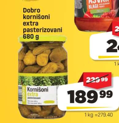 Dobro kornišoni extra pasterizovani 680 g