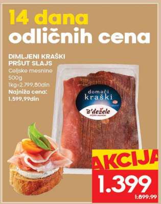 DIMLJENI KRAŠKI PRŠUT SLAJS