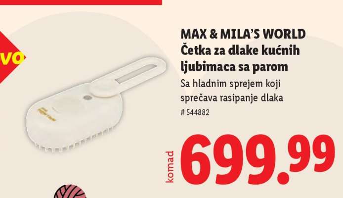 MAX & MILA'S WORLD Četka za dlake kućnih ljubimaca sa parom