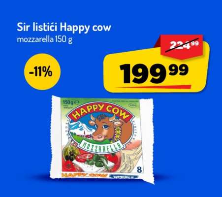 Sýr lističí Happy cow mozzarella 150 g