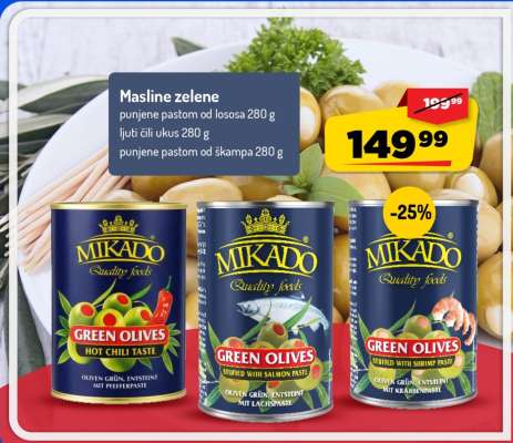 Mikado Green Olives