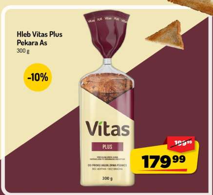 Hleb Vitas Plus Pekara As