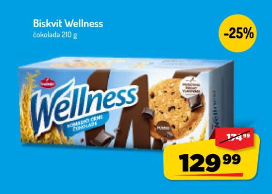 Biskvit Wellness čokolada 210 g