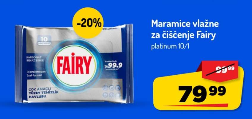 Maramice vlažne za čišćenje Fairy