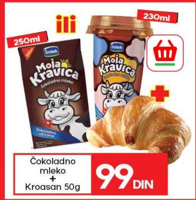 Čokoladno mleko + Kroasan 50g