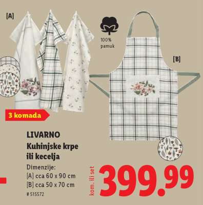 LIVARNO Kuhinjske krpe ili kecelja
