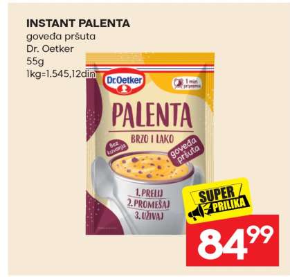 Instant palenta