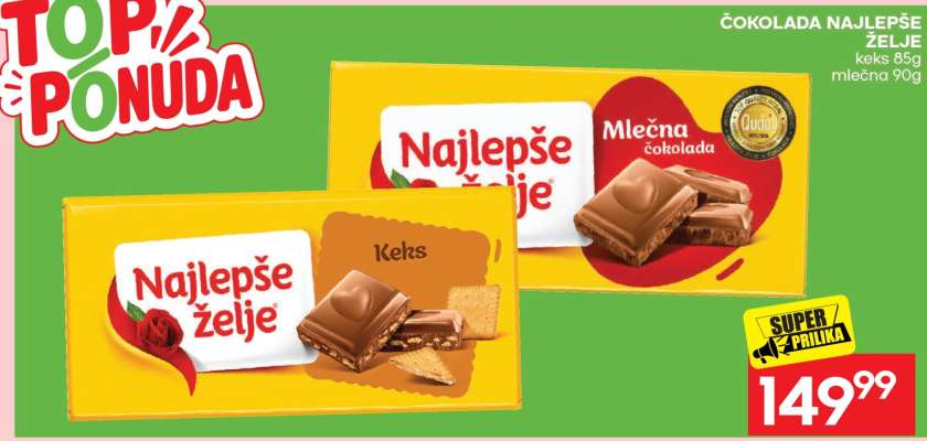 ČOKOLADA NAJLEPŠE ŽELJE