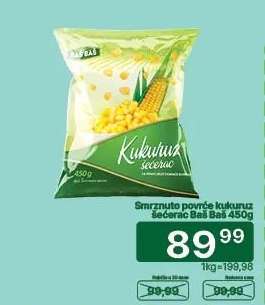 Smrznuto povrće kukuruz šećerac Baš Baš 450g