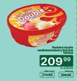 Sladoled double vanilla&strawberry Baš Baš 1000ml