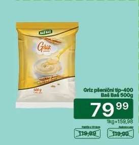 Griz pšeničný tip-400 Baš Baš 500g