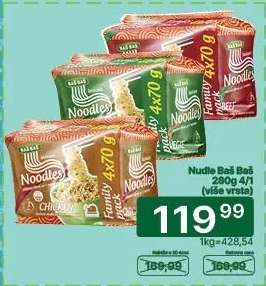 Nudle Baš Baš 280g 4/1 (více vrsta)