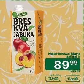 Nektar breskva i jabuka Baš Baš 1l