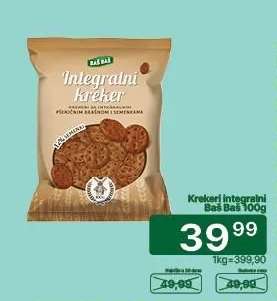 Krekeri integralni Baš Baš 100g