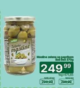 Masline zelene sa paprikom Baš Baš 370g