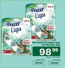 Wc osvěžovač power caps bor Baš Baš 50g