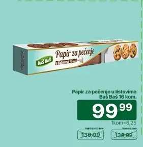 Papir za pečenje u listovima Baš Baš 16 kom.
