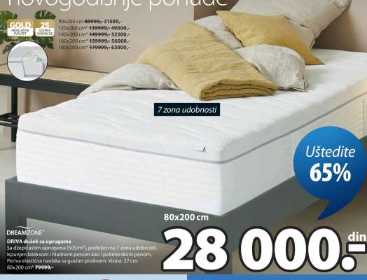 DREAMZONE™ DRIVA dušek sa oprugama